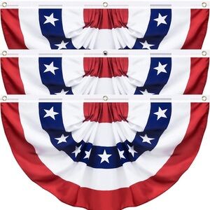 Set of 3 USA pleated flag 3x6 feet